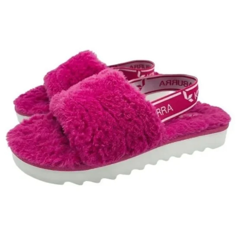 Koolaburra Fuzzy Magenta Kids Slippers